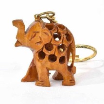 50 x Wooden Engraved Elephant Keychain, Handmade Wholesale Indian Gift F... - $19.99