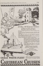1924 Print Ad Great White Fleet Caribbean Cruises United Fruit Battery Place,NY - £12.07 GBP