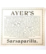 Ayer&#39;s Sarsaparilla Medical 1897 Advertisement Victorian Quack Medicine ... - $19.99