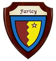 Faricy Irish Coat of Arms Shield Plaque - Rosewood Finish - £34.77 GBP