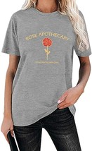 Rose Apothecary Handcrafted with Care T-Shirt for Women Rose (Grey,Size:L) - £10.06 GBP
