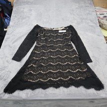 Xhilaration Shirt Womens XL Black Long Sleeve Lace Blouse Tunic Off The ... - £13.97 GBP