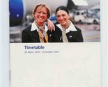 Brussels Airlines Timetable March 2003 - $9.90