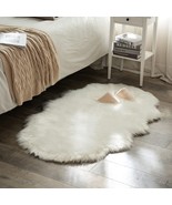 Miulee Luxury Super Soft Fluffy Area Rug Faux Fur Sheepskin Rug, White - £44.62 GBP
