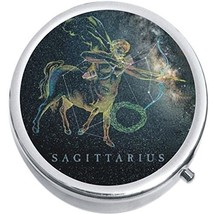 Sagittarius Zodiac Stars Medicine Vitamin Compact Pill Box - $9.78