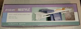 NIB Restore &amp; Restyle Wall Shelf Towel Bar White Romantic Spirit Dayton Hudson - £17.57 GBP