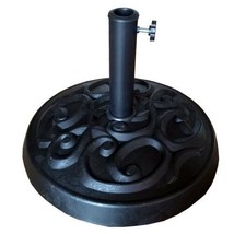 Resin Umbrella Base Aluminum - Black - £63.78 GBP