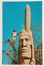 Trail of the Whispering Giant Mississippi Toth Log Sculpture UNP Postcard c1975 - £23.91 GBP