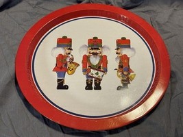 Vintage Nutcracker Tin Serving Tray L. Cohen Red 13” Christmas Decor - €10,93 EUR