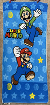 Super Mario Beach Towel Mario and Luigi Blue 100% Polyester 50&quot;x24 - $18.70