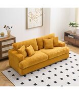 Orange Corduroy 3-Seater Sofa: Modern, Comfy &amp; Spacious. - $482.99