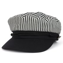 Trendy Apparel Shop Greek Sailor Fisherman Stripe Crown Baker Boy Hat with Rope  - £27.96 GBP