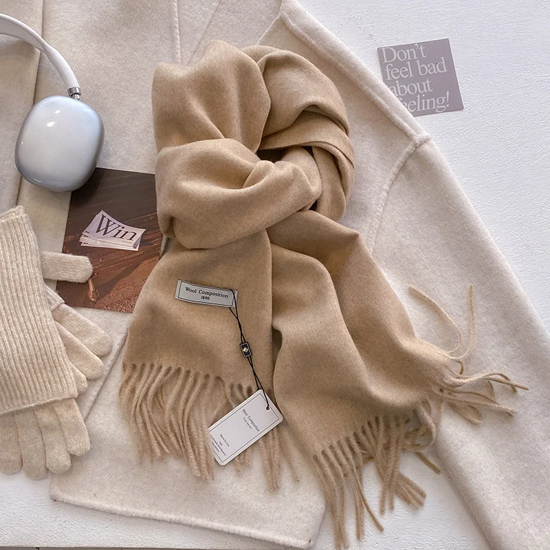 Luxury Women&#39;s Cashmere Wool Scarf: Warm Pashmina Shawl &amp; Wrap DFZ037-22 - $17.00