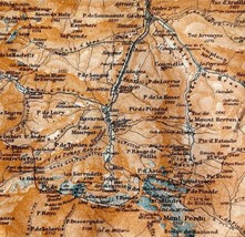 Map Vignemale Mont Perdu Southern France Rare 1914 Lithograph WW1 Era WHBS - £39.95 GBP
