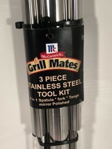 McCormick Grill Mates 3 Piece Stainless Steel Tool Kit BBQ Fork Spatula Tongs - £35.04 GBP