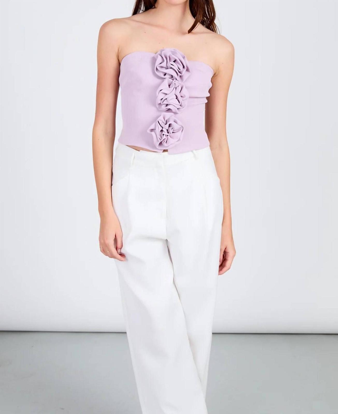 Endless Rose Strapless Rose Top Lavender - $62.00