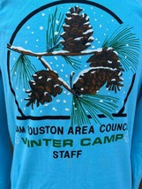 Vintage Blue Staff Winter Camp Sam Houston XL Size Boy Scouts Adult Swea... - £14.06 GBP
