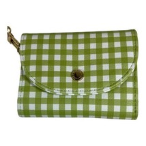 Steve Madden Green Gingham Indexer Wallet White Checkered ID Holder Credit Card - £22.76 GBP