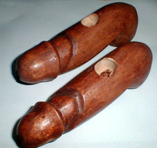 Penis Pipe for smoking hand carving wood 6-7&quot; BROWN hand carve huge Bowl - £35.03 GBP