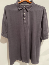 NAT NAST LUXURY Polo Shirt-Black Rayon/Poly Short Sleeve EUC Mens 2XL - $12.38