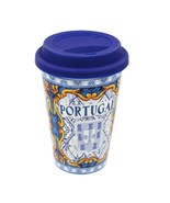 Portuguese Ceramic Coffee Cup With Lid Souvenir From Portugal - $45.99