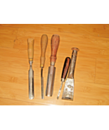 5 Vintage Wood Carving Hand Chisels  Woodworking Gouges Tools - $1,473.86 MXN
