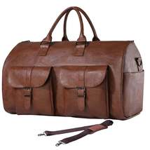 FR Fashion Co. 22&quot; Men&#39;s Classic Leather Duffel Bag - £65.53 GBP+