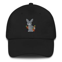 Rabbit hat Rabbit Lover Cap Embroidered Bunny Lover Gift Dad Cap Black - £23.18 GBP