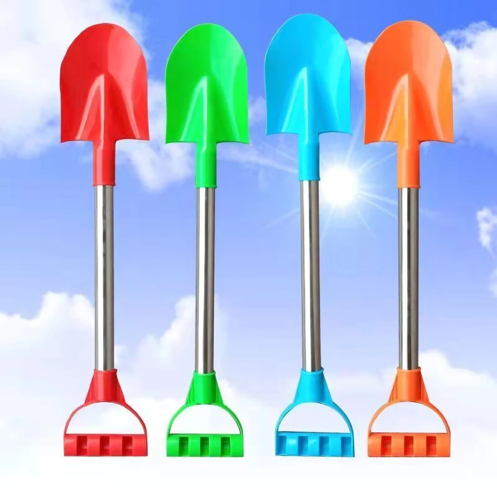 Children Beach Shovel 56cm Stainless Steel Pointed Shovel Toy Sand Snow - £8.70 GBP