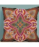 Handcrafted ~ Bohemian Design ~ Multicolored ~ 18&quot; Square ~ Pillow Cover... - $28.05