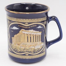 Café Tasse Mug Avec / 24k Doré Artisanal En Grèce Grec Parthénon De Athènes - £56.57 GBP