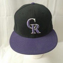 Colorado Rockies Hat New Era 59Fifty Fitted 7 1/4 Black MLB On Field Cool Base - £15.68 GBP