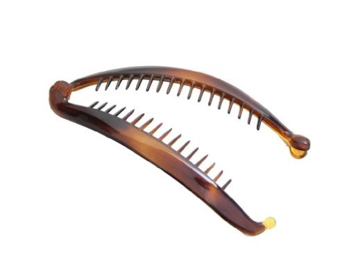 Caravan Large Tortoise Shell Or Black Banana Clip With Ball Closure