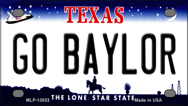 Go Baylor Texas Novelty Mini Metal License Plate Tag - $14.95