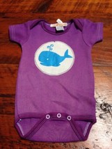 Lil Fishy USA Handmade 12 Mo Short Sleeve One Piece Purple Whale Unisex ... - $24.99