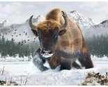 29.5&quot; X 44&quot; Panel Bison Buffalo Call of the Wild Cotton Fabric Panel D48... - $13.07