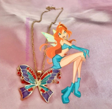 Winx Club Necklace Bloom Fairy Wings Enchantix Butterfly Fairycore Pendant - £34.31 GBP