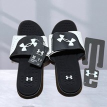 Under Armour Sandals Slides Mens Size 16 Ignite Pro Athletic Black White NWT tag - £15.88 GBP