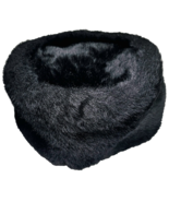 Vintage Black Faux Fur Pillbox Union Made Woman&#39;s Dress Hat Small - £27.72 GBP
