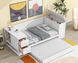 Twin Size Daybed With Trundle, Storage Arms, Charging Station, Wood Twin... - $807.99