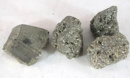 4 pc Natural Fool&#39;s Gold Iron Pyrite Crystal Stone Specimen Nugget Miner... - £7.16 GBP