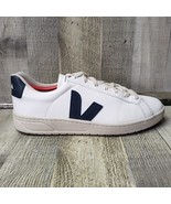 Veja V-10 Sneakers Shoes Men&#39;s 11.5 White Navy Blue Low Top - $82.82 CAD