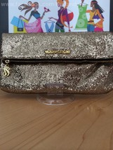 Victoria&#39;s Secret Women&#39;s Purse Gold Lame&#39; Folded Clutch Handbag - $14.85