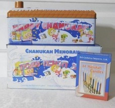 Judaica Complete Chanukah Kit - Includes Candles with Tin Jewish Menorah - £13.28 GBP