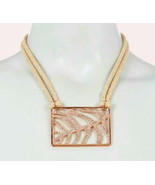 $98 Vince Camuto Pendant Necklace Rose Gold Hemp Cord Square Leaf GR8 Gi... - £29.37 GBP