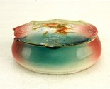 Oval Trinket Box, Vintage Porcelain, Airbrushed Pink &amp; Green, Removeable... - $24.45