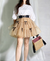 CHAMPAGNE Polka Dot Tulle Skirt Romantic Layered Dotted Tulle Skirt Plus Size image 9