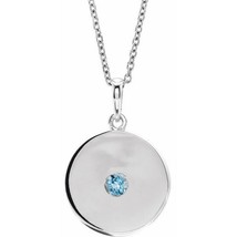 Sterling Silver Aquamarine Disc Necklace - $199.00