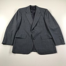 Vintage Hart Schaffner Und Marx Blazer Herren 40 Blauer Grau Wolle Herge... - $49.48