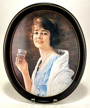 Vintage 1973 COCA COLA oval tin serving tray – Flapper Girl Retro 1923 Reproduct - £11.03 GBP